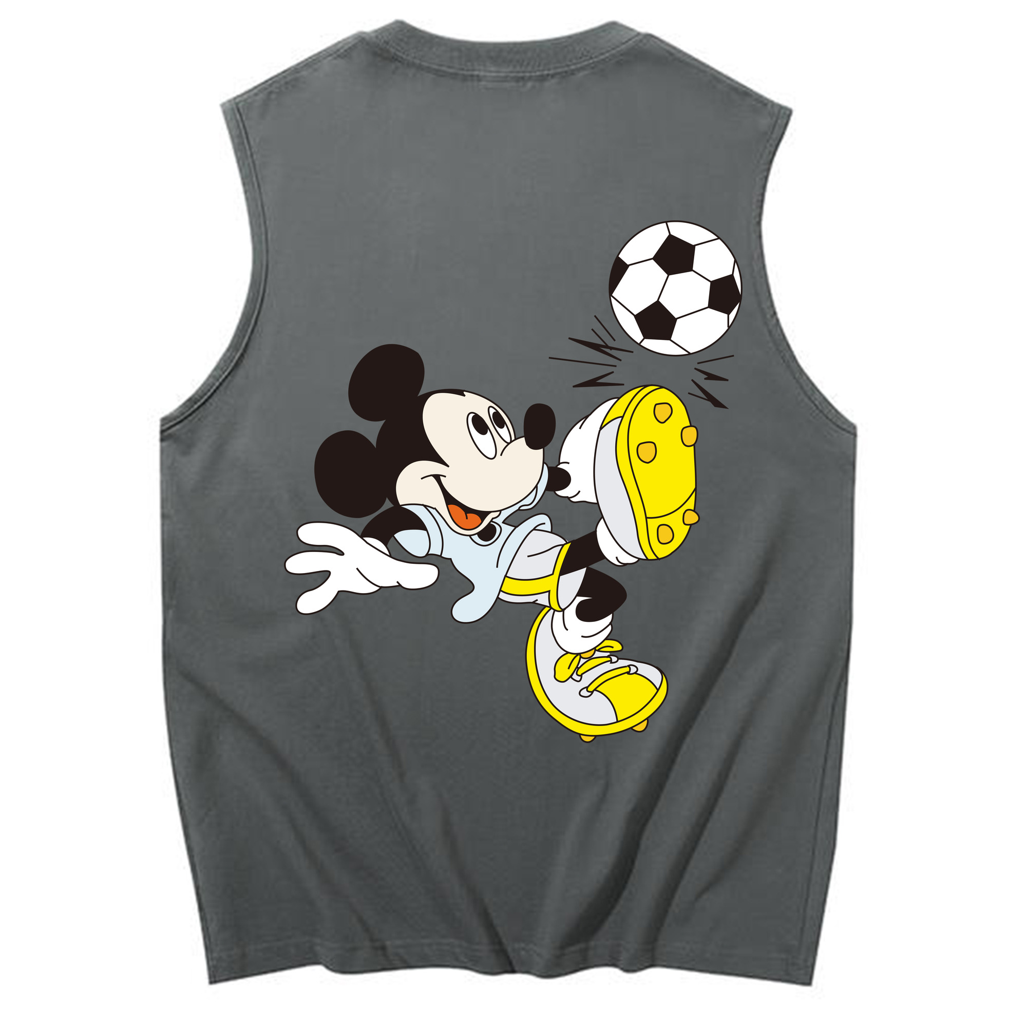ミッキーマウス Mickey Mouse コットン100％タンクトップ（背面プリント）
